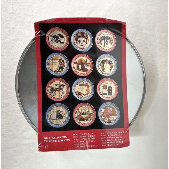 Christmas Cross Stitch Kit in a Tin Feliz Navidad Wolves Cactus Sealed #028108 - Picture 4 of 6